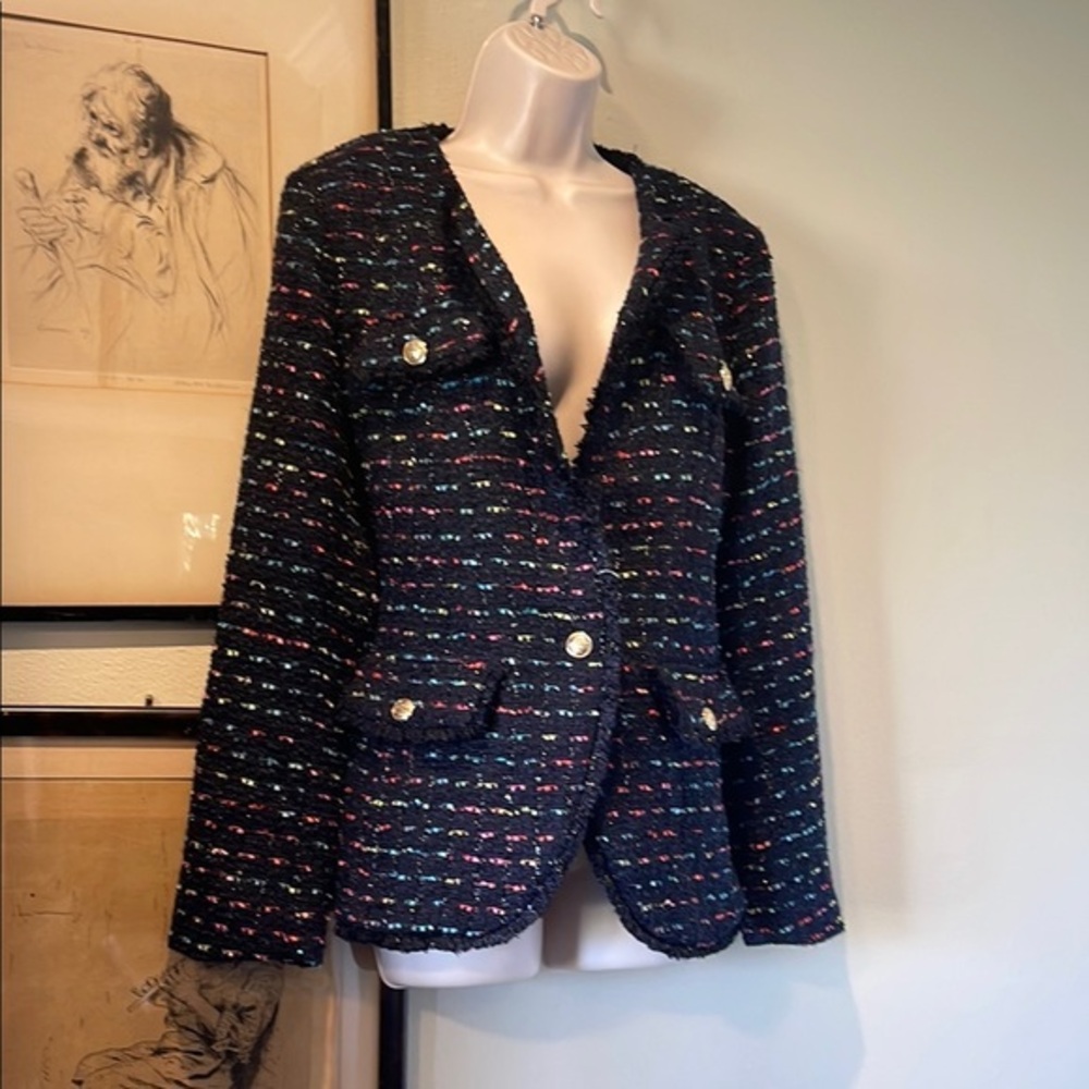 Talbots Multicolor Tweed Women's Jacket,12